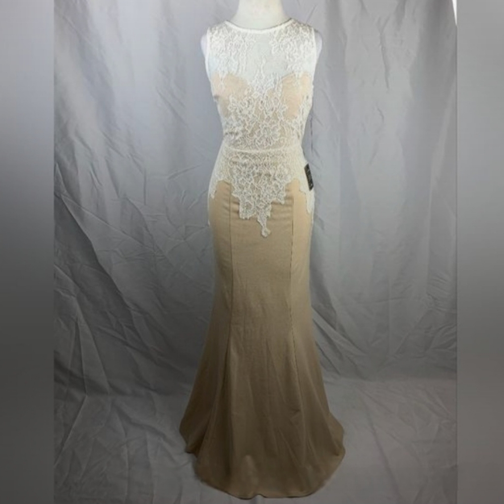NWT Lulus Gorgeous Formal Dress- Champagne and Lace-MAKE AN OFFER